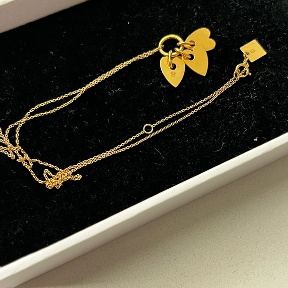 GINETTE NY
Angele 18K Rose Gold 3 Mini Heart Charms 17” Necklace - Picture 14 of 15